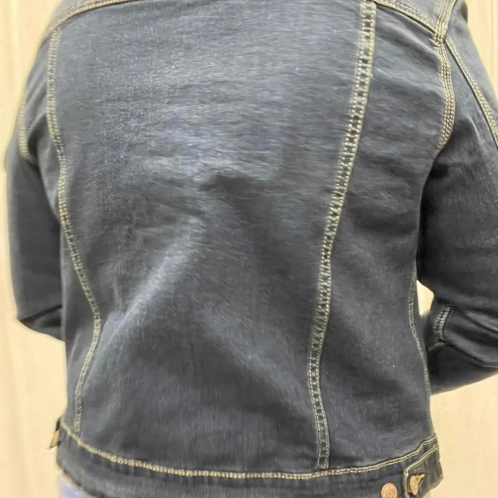 Stich Detailed Zip up front Denim Jacket - Picture 2 of 2